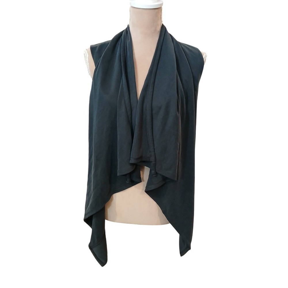 Calia Carrie Underwood Womens Small Sleeveless Drape Cardigan Vest Dark Gray